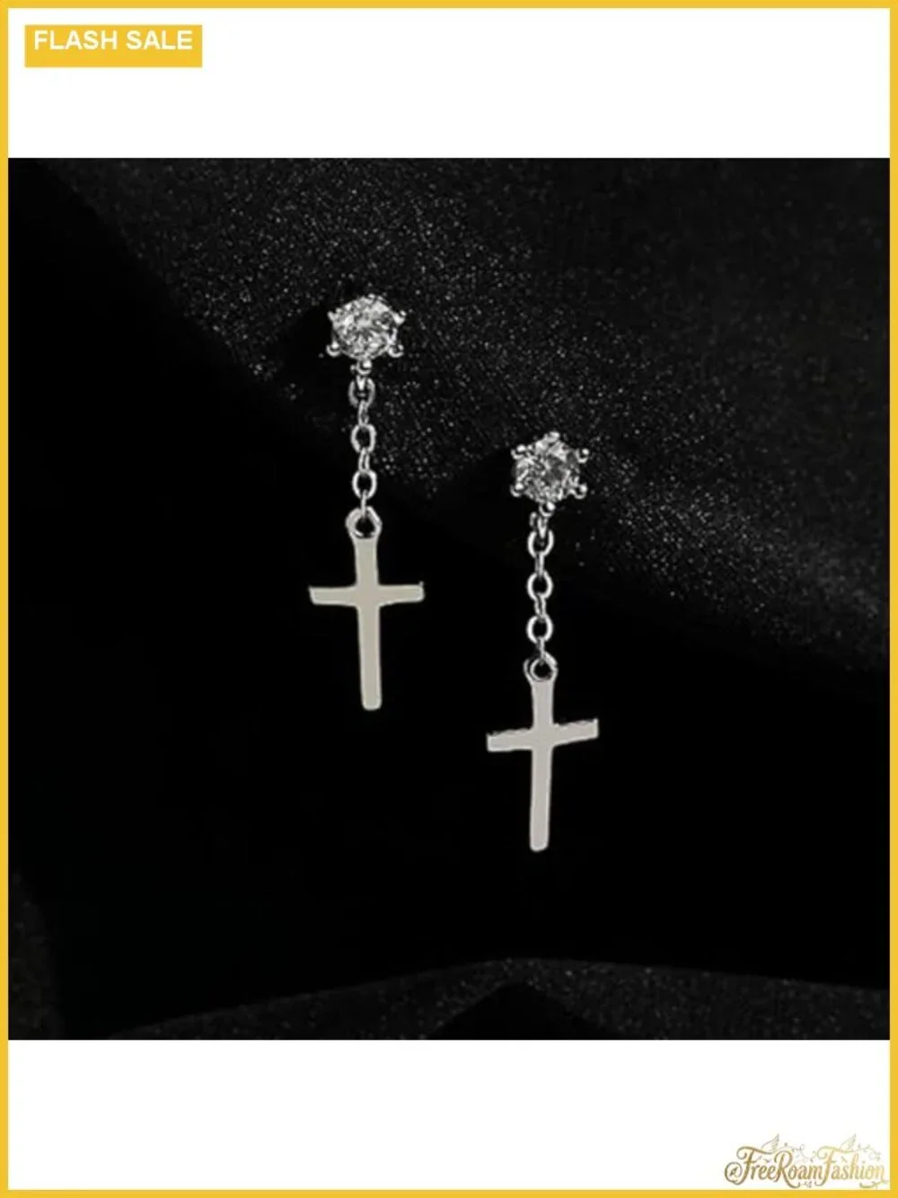 925 Sterling Silver 14K Gold Plated Cross Hoop Dangle Earrings for Women Mother